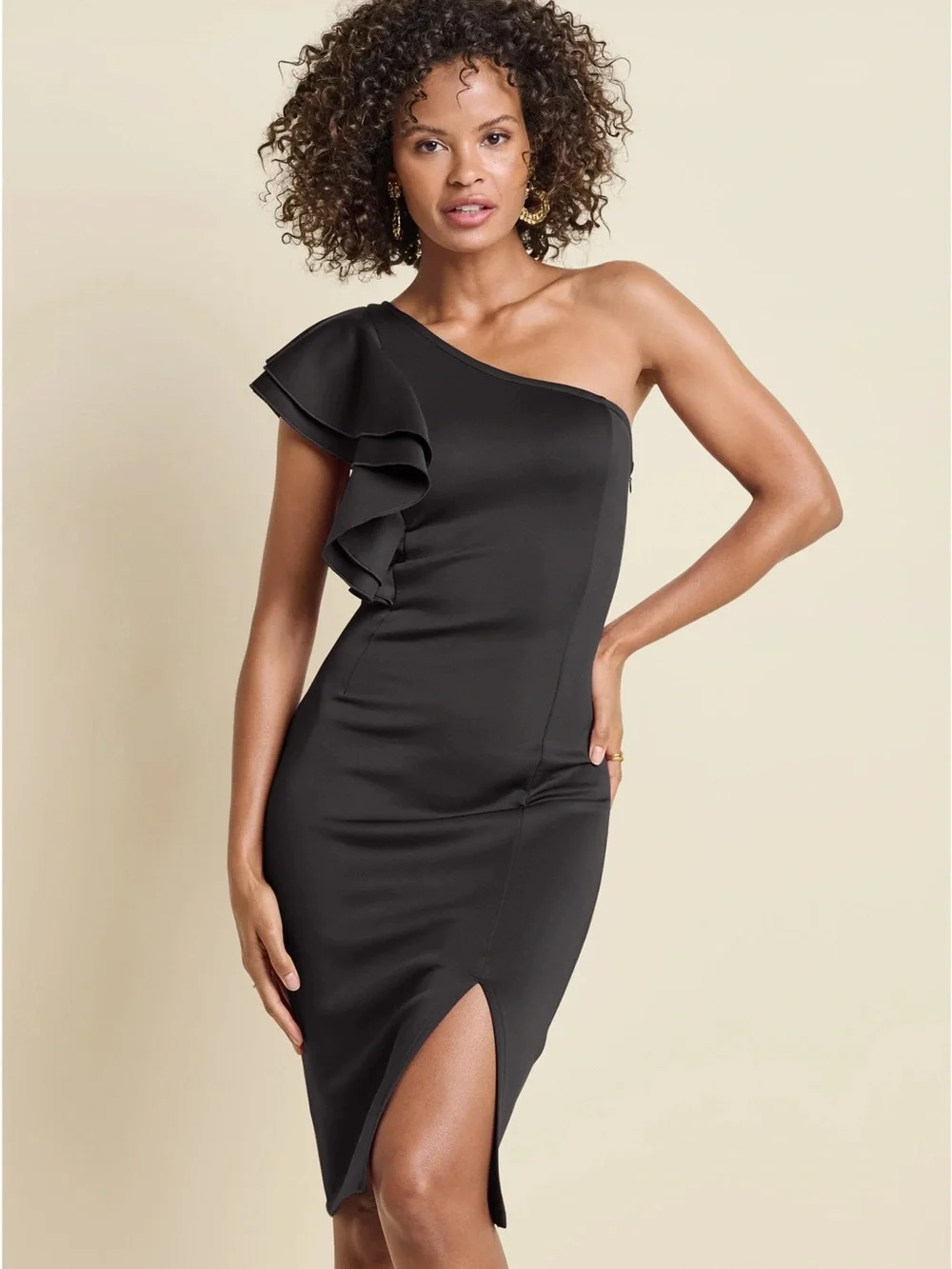 Venus One-Shoulder Ruffle Dress, Size Large - Picture 2 of 9